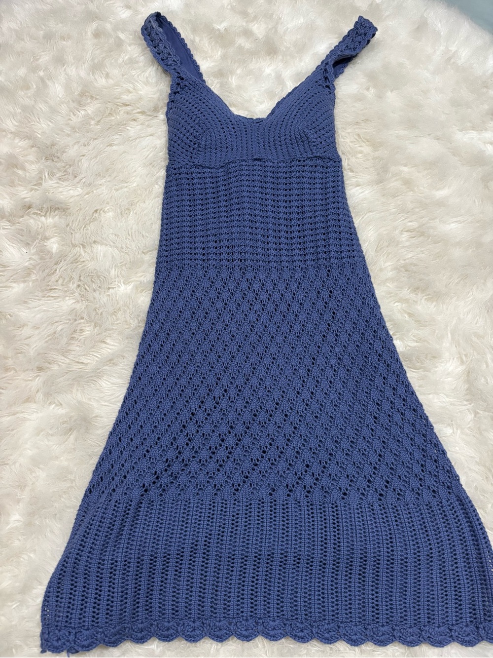Athleta -Crocheted Blue Maxi Dress